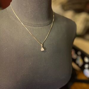 Elegant Gold Necklace with Crystal Pendant